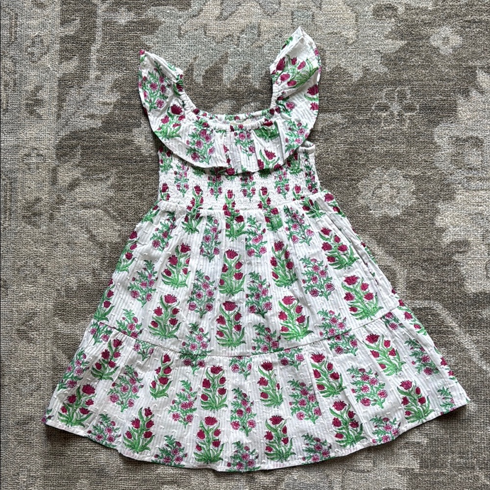 Roller Rabbit Pink and Green Floral dress wild rose Ryan dress 4T
